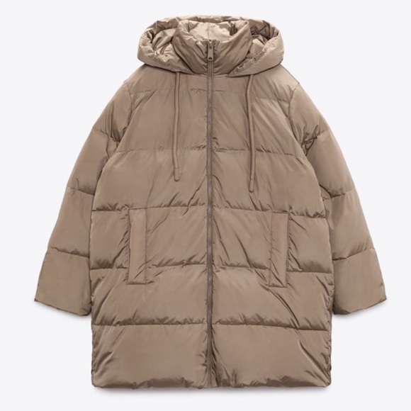 SOLD** Zara water repellent and wind protection down coat - Picture 4 of 11